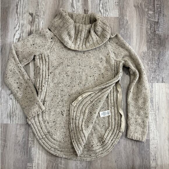 Cynthia Rowley Wool Blend Chunky Knit Sweater Women’s Medium Beige Speckled - Picture 1 of 11